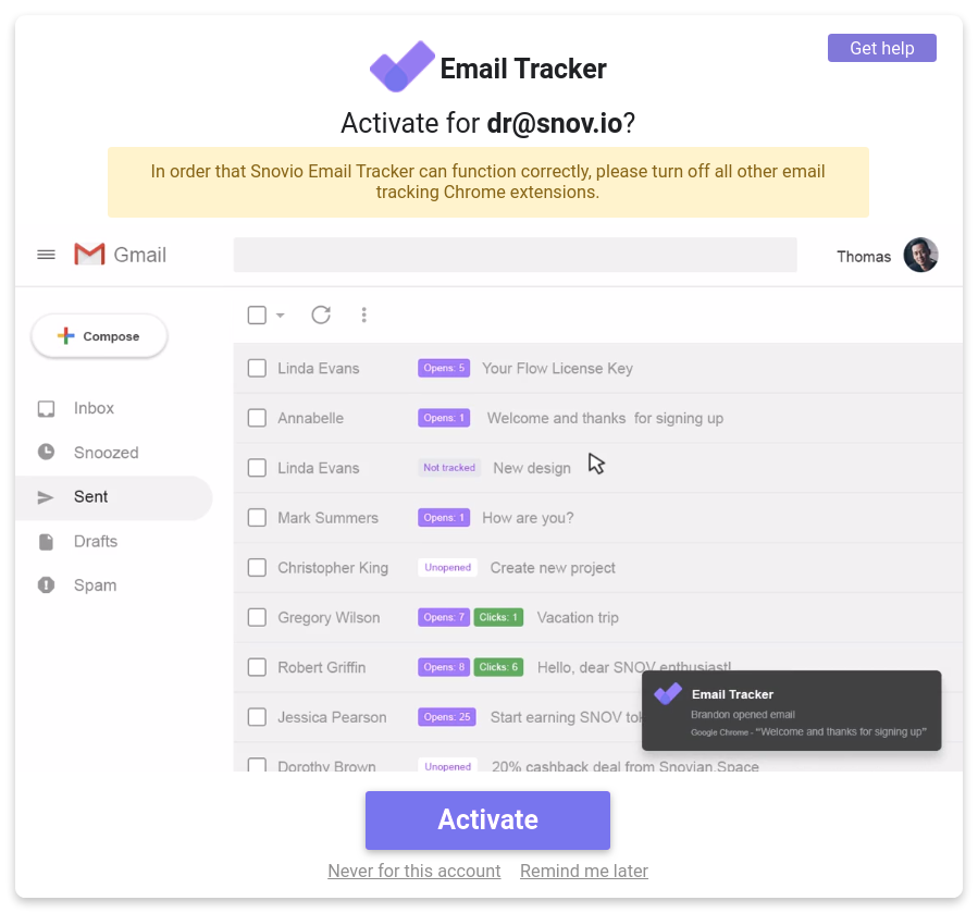 How To Track Outgoing Emails In Gmail With Snovio Email Tracker