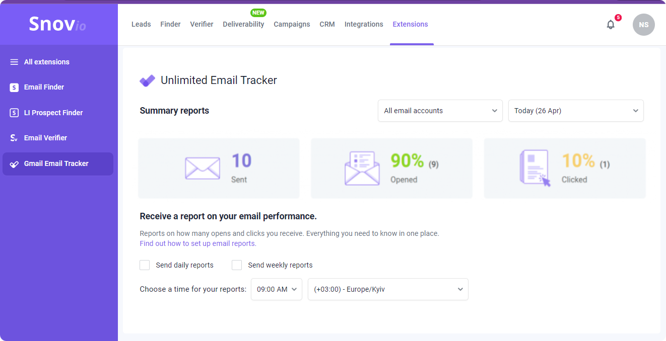 Snov.io Email Tracker