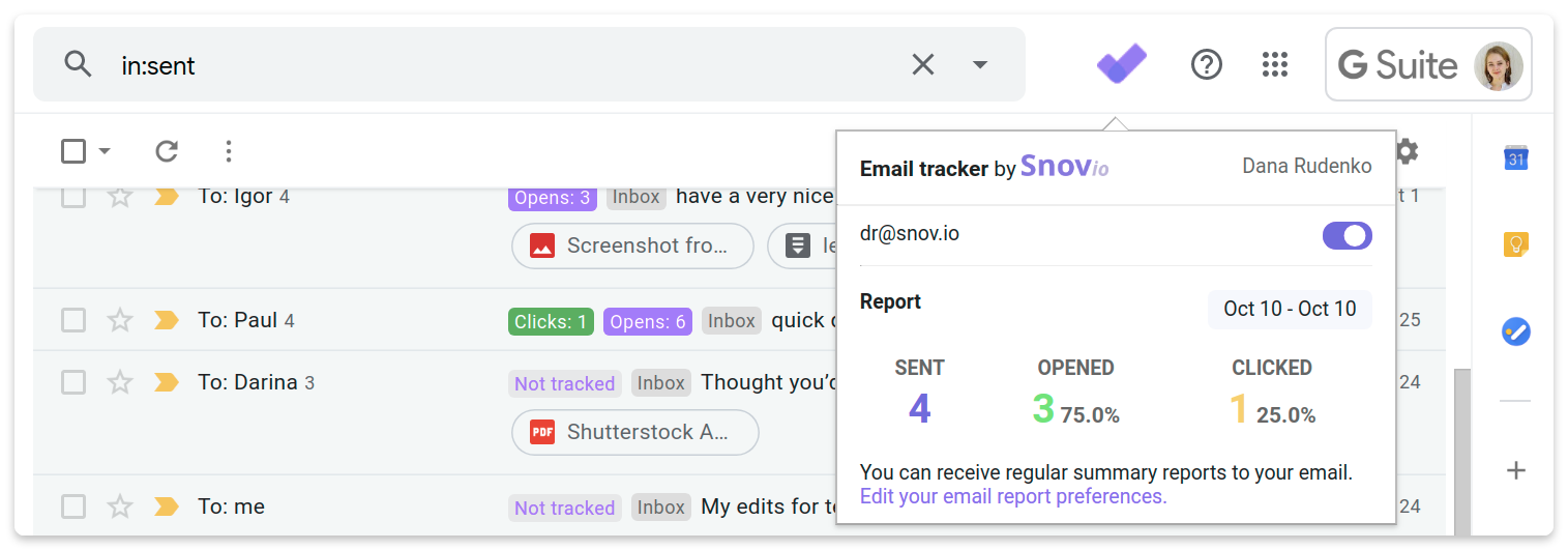 Email tracker