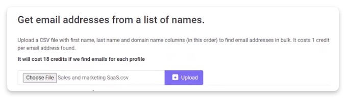 get email addresses from a list of names