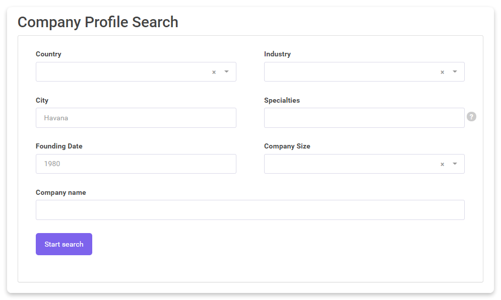 company profile search