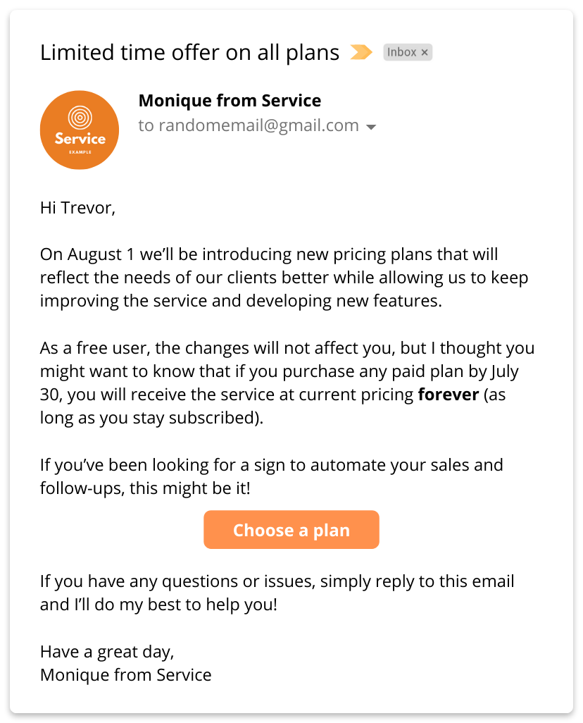Sample Price Increase Letter To Customers from snov.io