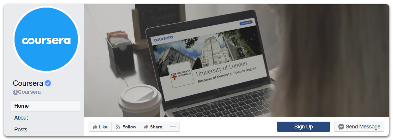 coursera facebook