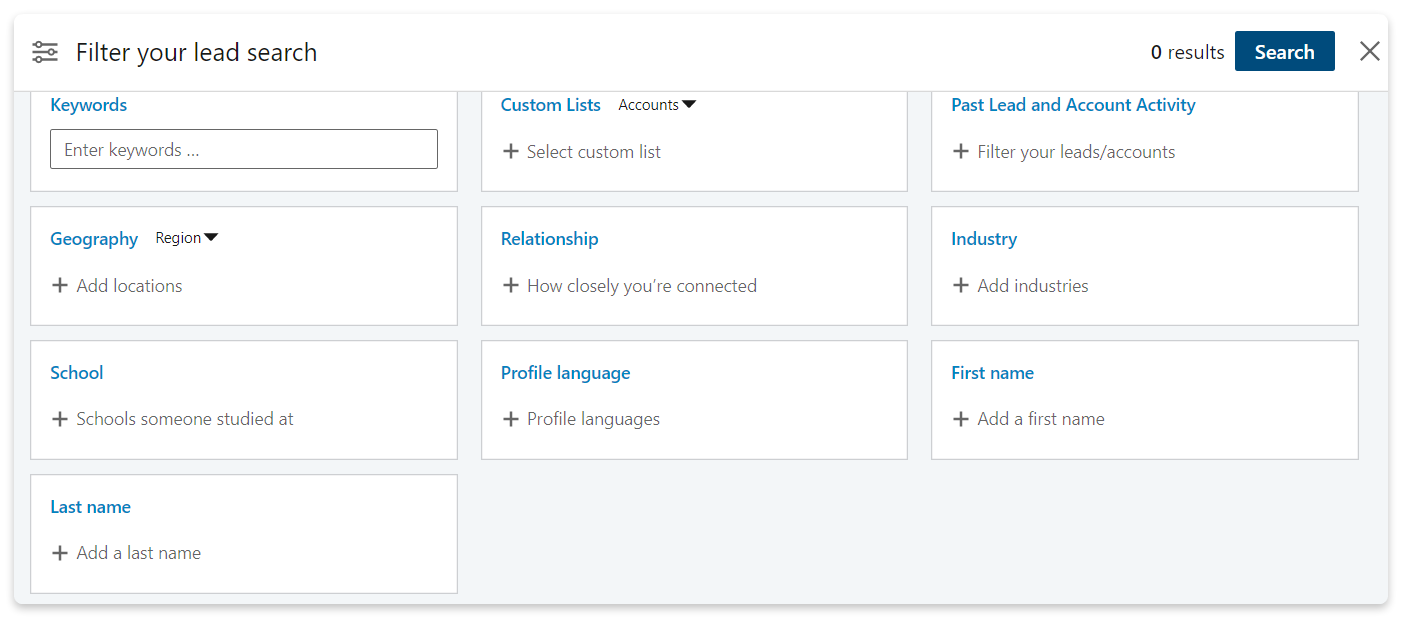 Filter your search in Sales Navigator