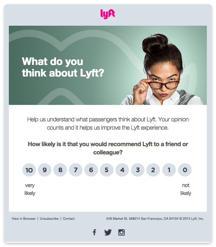 Lyft email example