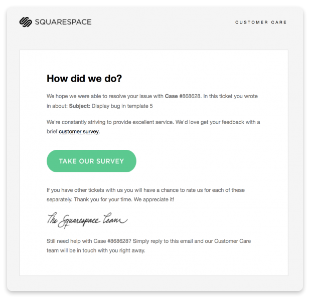 Feedback request email example 