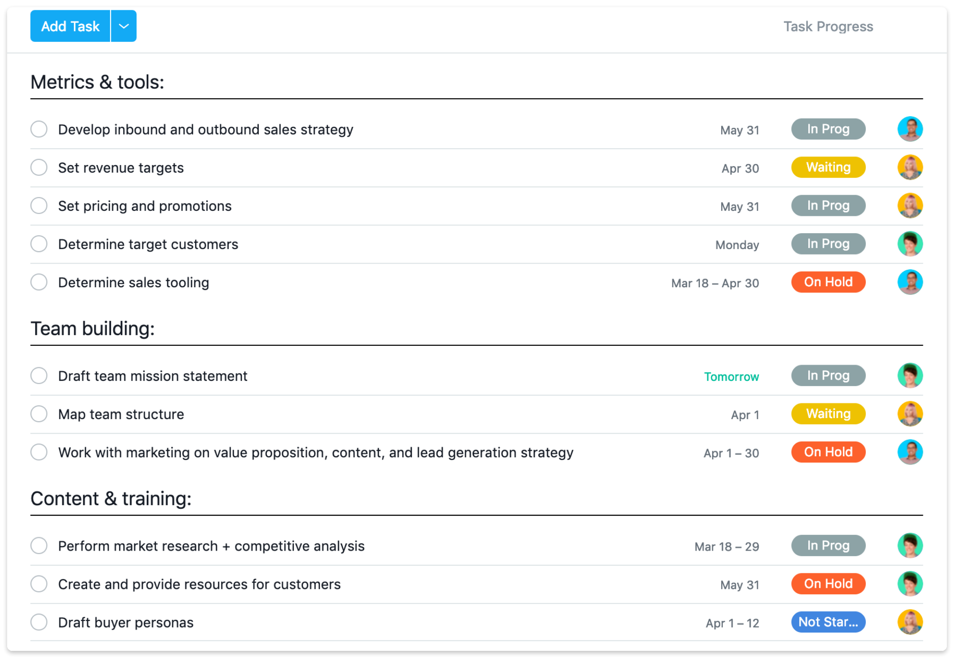 Sales plan example