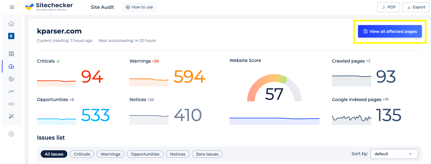 Sitechecker SEO link building tool