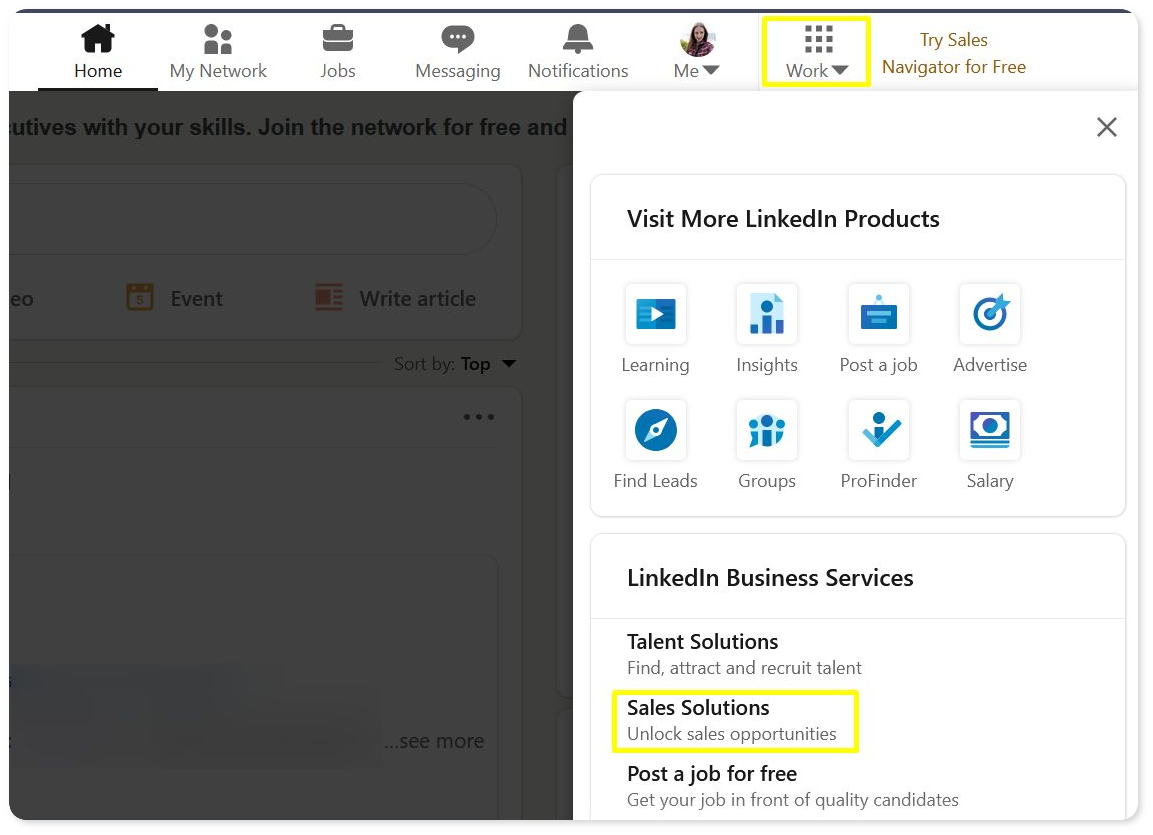 How do I access LinkedIn Sales Navigator?