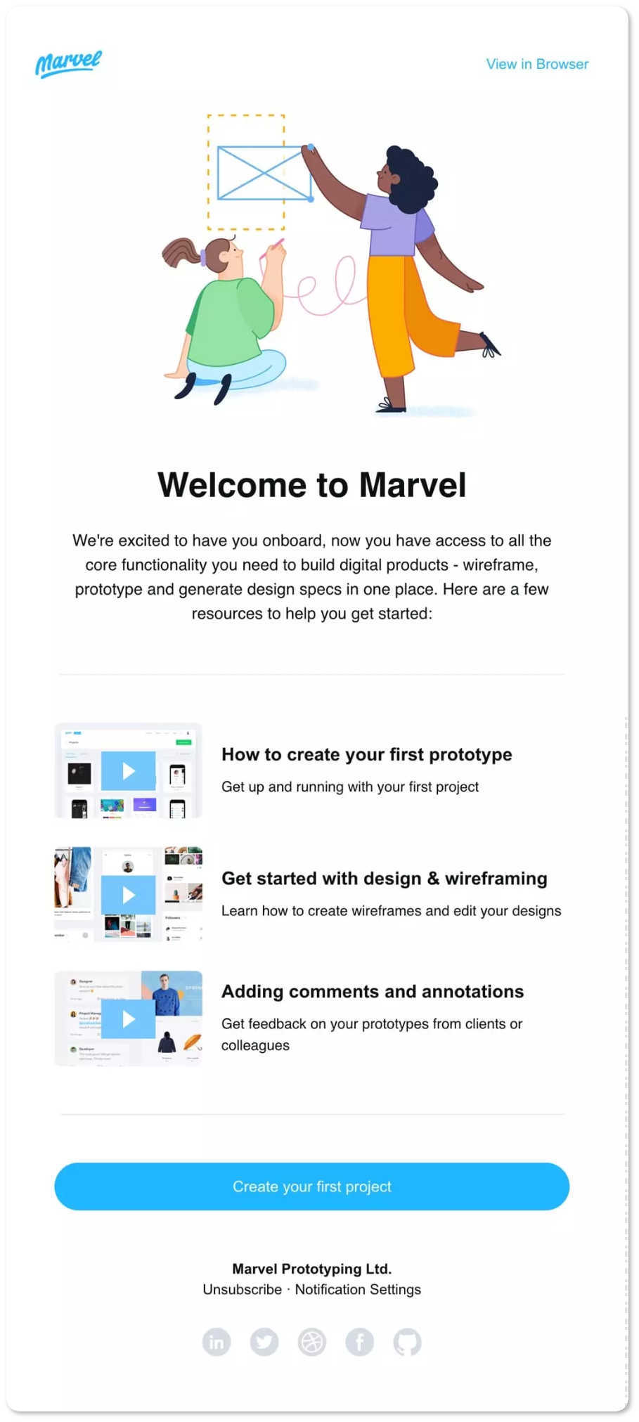 Product-focused welcome email