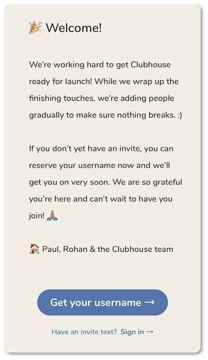 Joining Clubhouse app