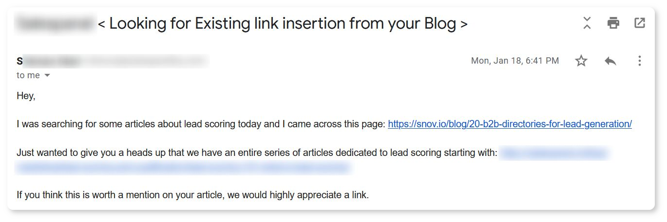 bad link-building outreach email example