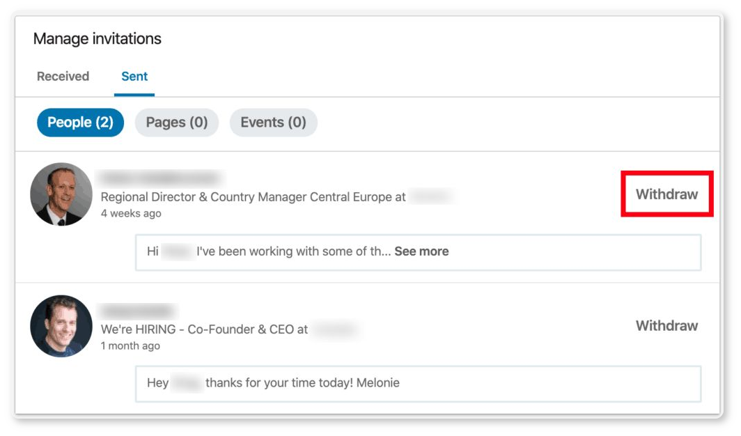 Withdraw invitations