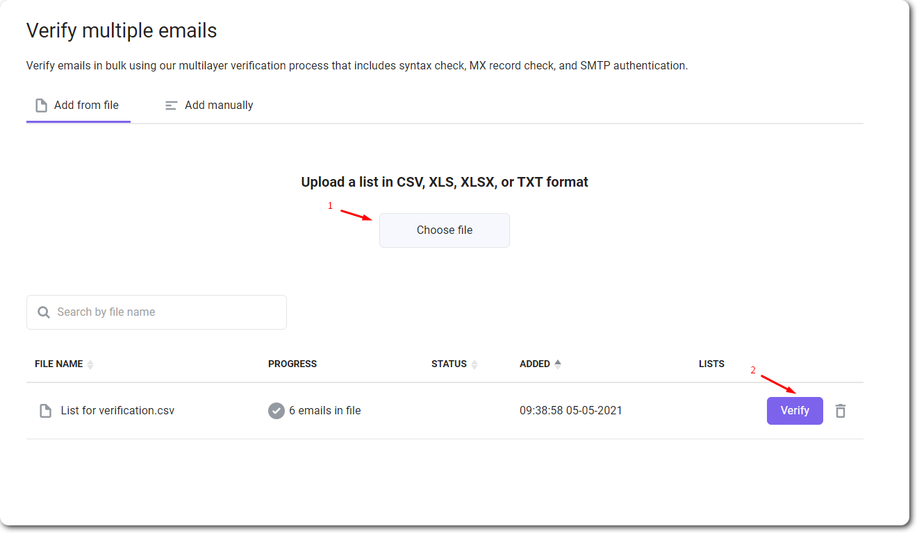 How to verify emails in bulk with Snov.io