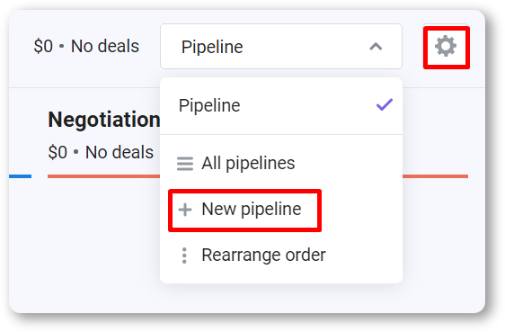 Create and edit custom pipelines that reflect your sales process