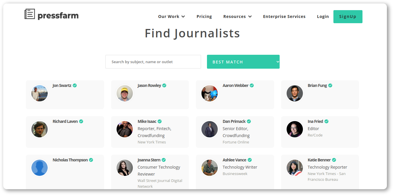 How to find contacts of media employees with Pressfarm