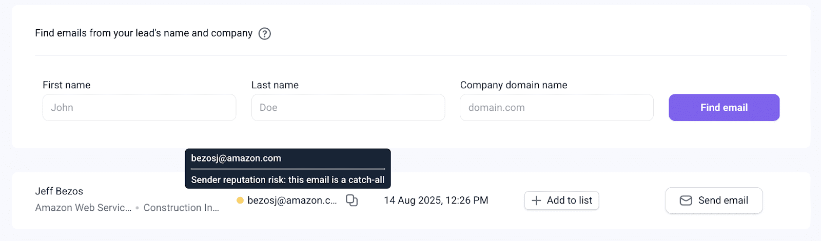 Find email address for free with snov.io email finder