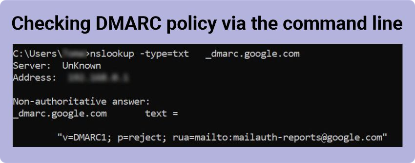 DMARC policy check