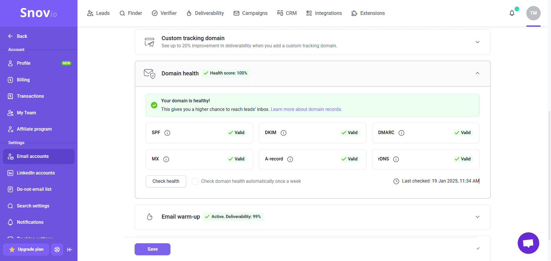 How to check SPF, DKIM, and DMARC with Snov.io 