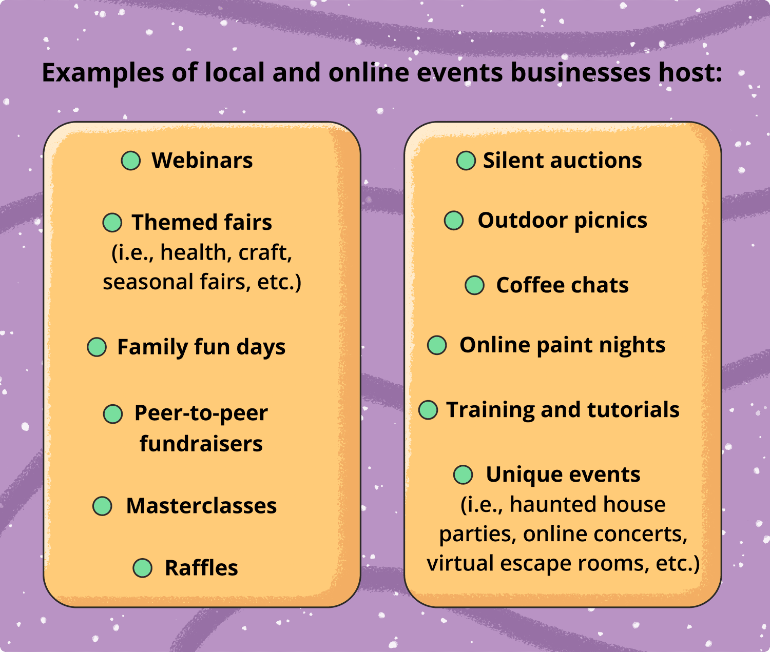 Host events locally and online 