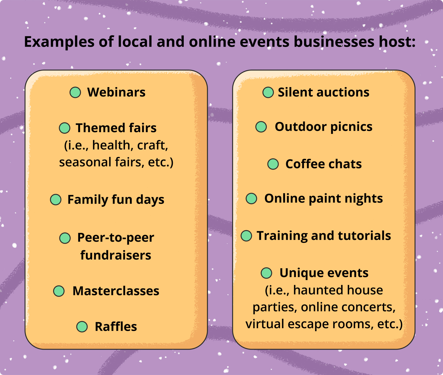 Host events locally and online 