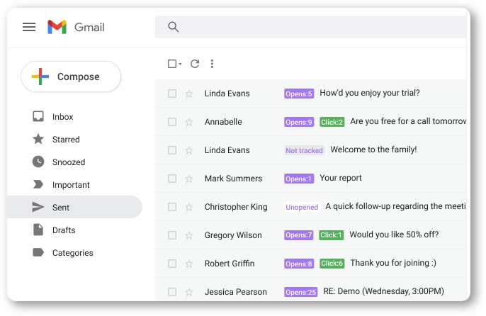 Email Tracker analytics