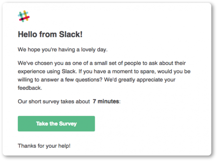 Customer satisfaction survey example