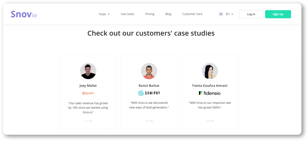 Snov.io testimonials