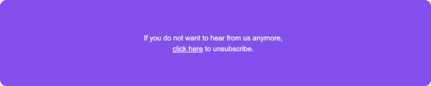 Unsubscribe button example