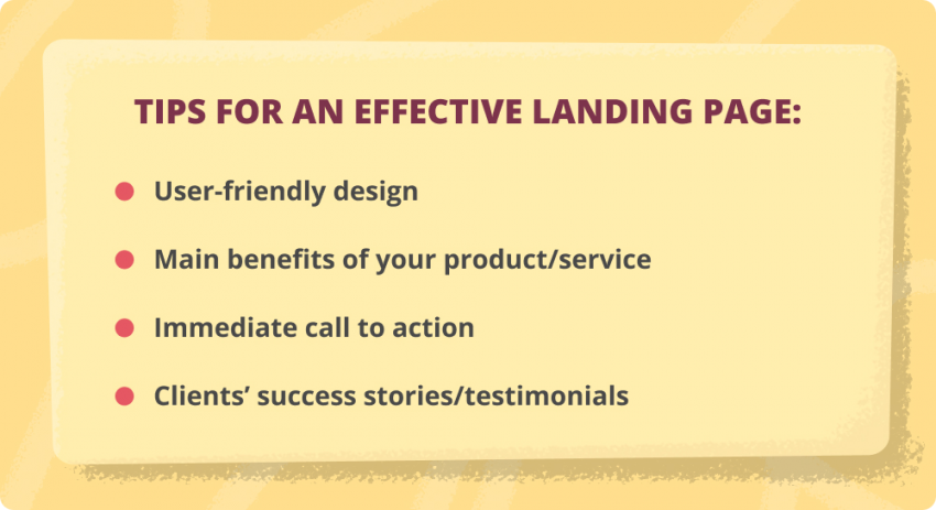 Tips for landing pages