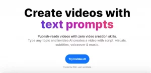 Invideo AI homepage screenshot