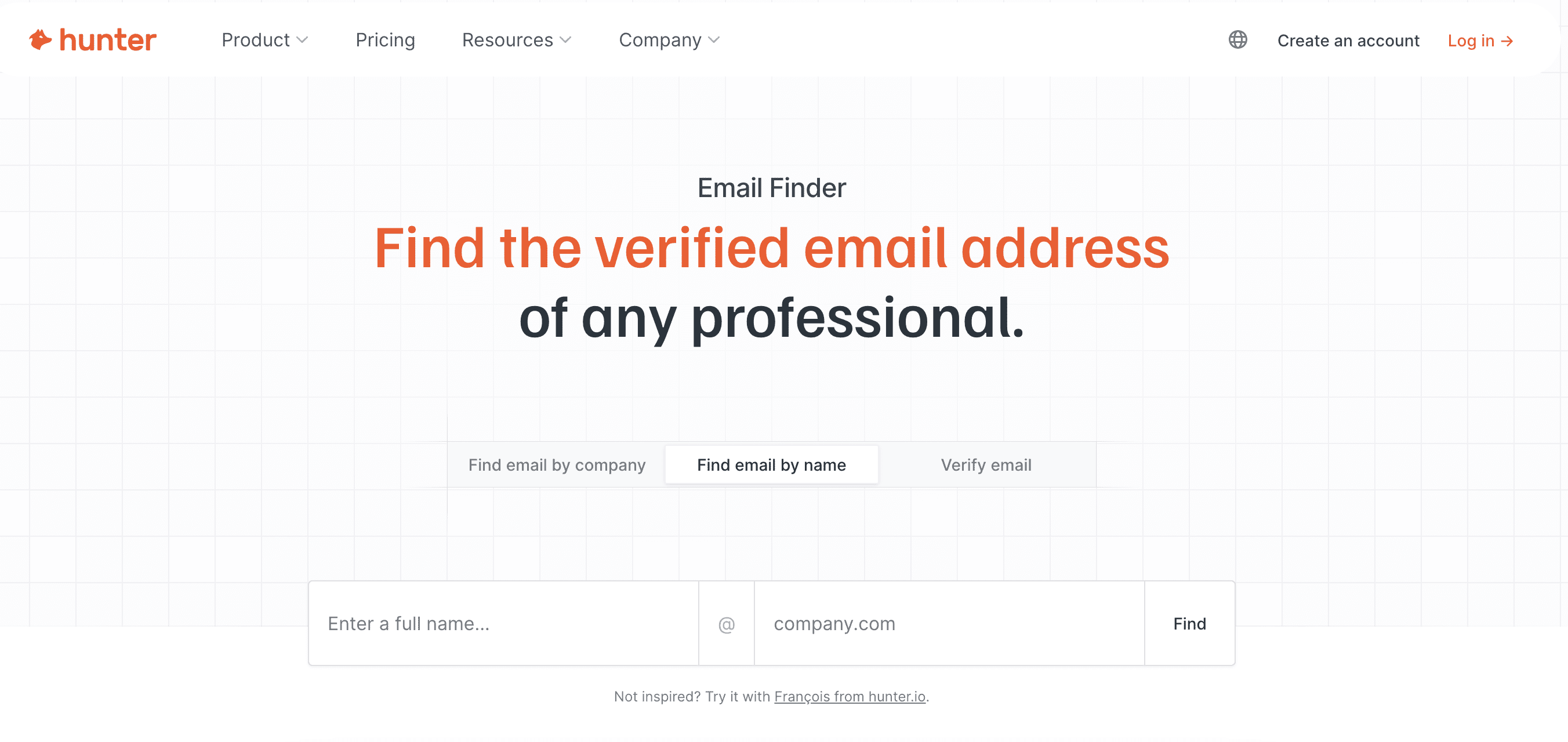 Buscador de correos electrónicos de Hunter.io