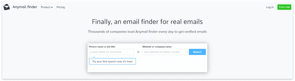 Anymail Finder, buscador de emails