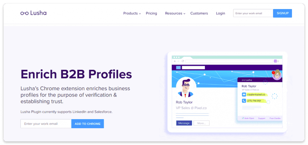 Busqueda de email de Lusha