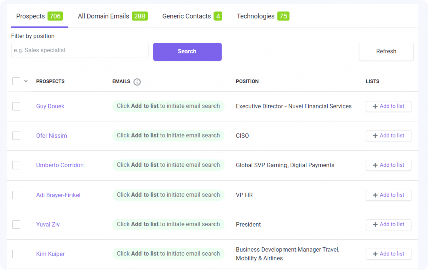 snov.io domain search