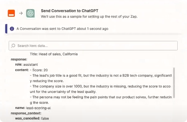 ChatGPT for lead scoring