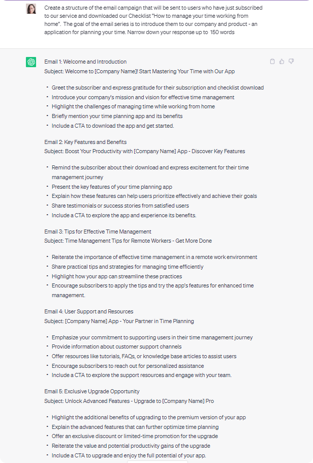 Use ChatGPT to create email automation workflows 