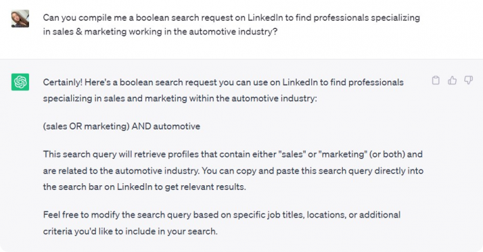 ChatGPT Boolean Search prompt
