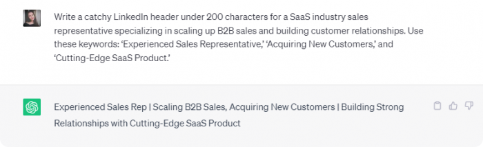 Create LinkedIn headlines with ChatGPT