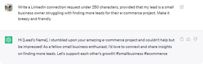 Personalize your connection requests with ChatGPT