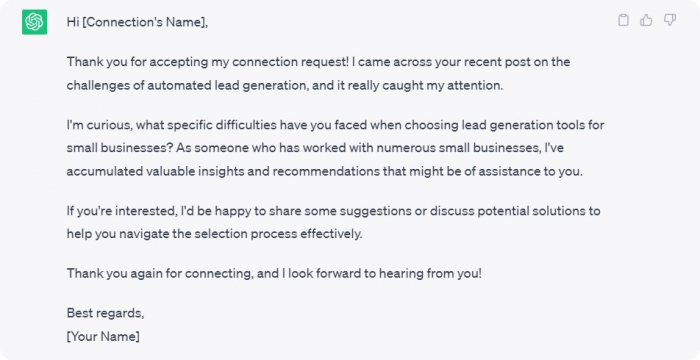 Personalize your connection requests with ChatGPT