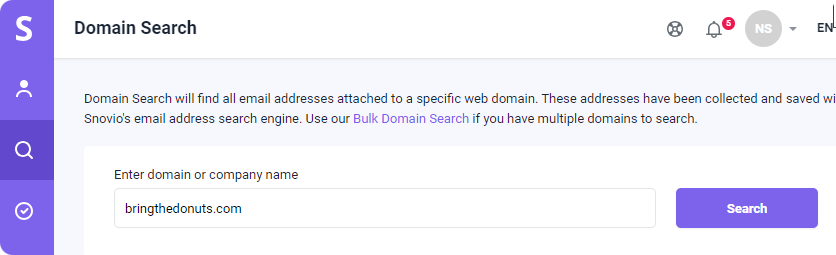 Snov.io Domain Search