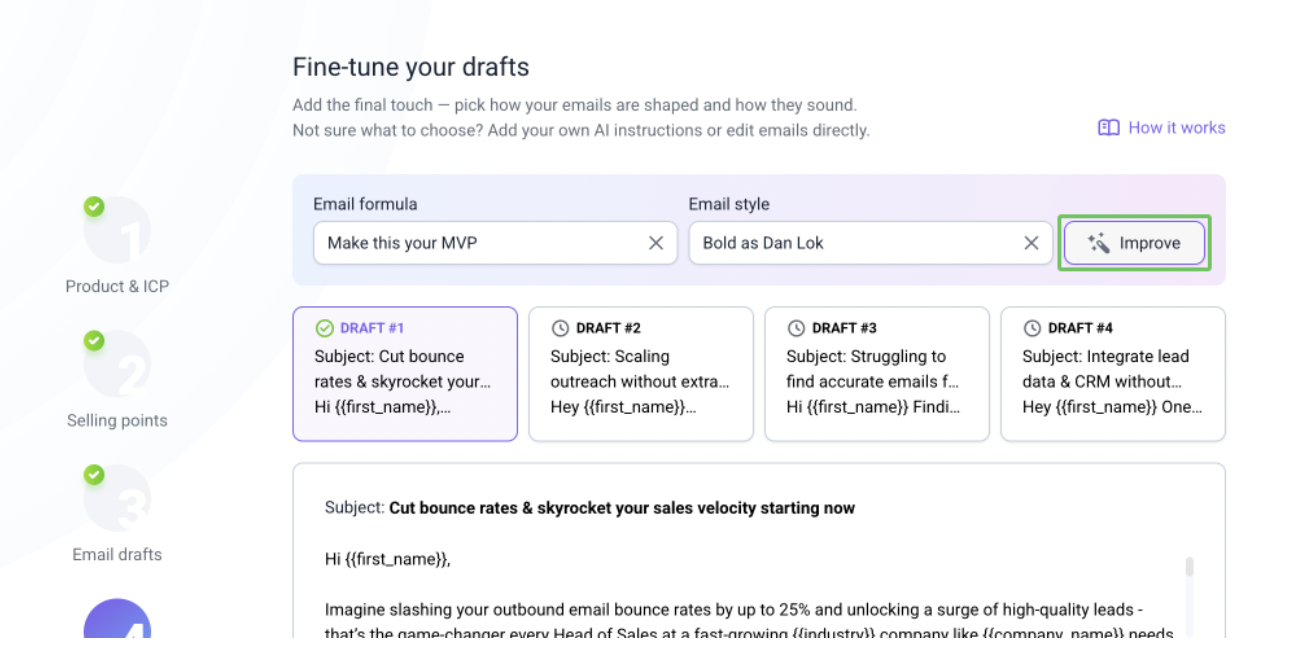 AI personalized email builder