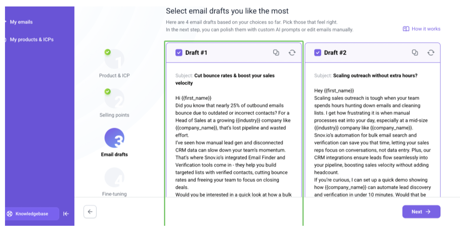 Persona-driven email builder