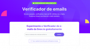 Página inicial do verificador de emails gratuito da Snov.io
