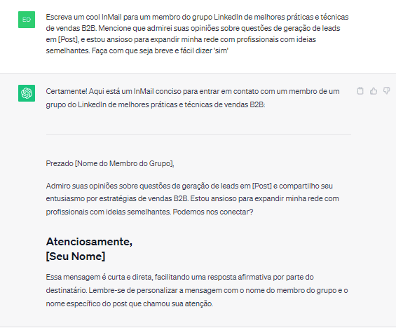 Cold InMail para grupos no LinkedIn