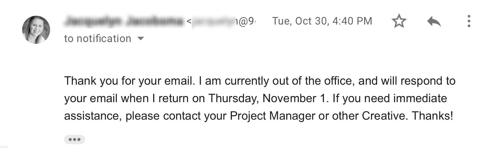 out-of-office auto-responding email