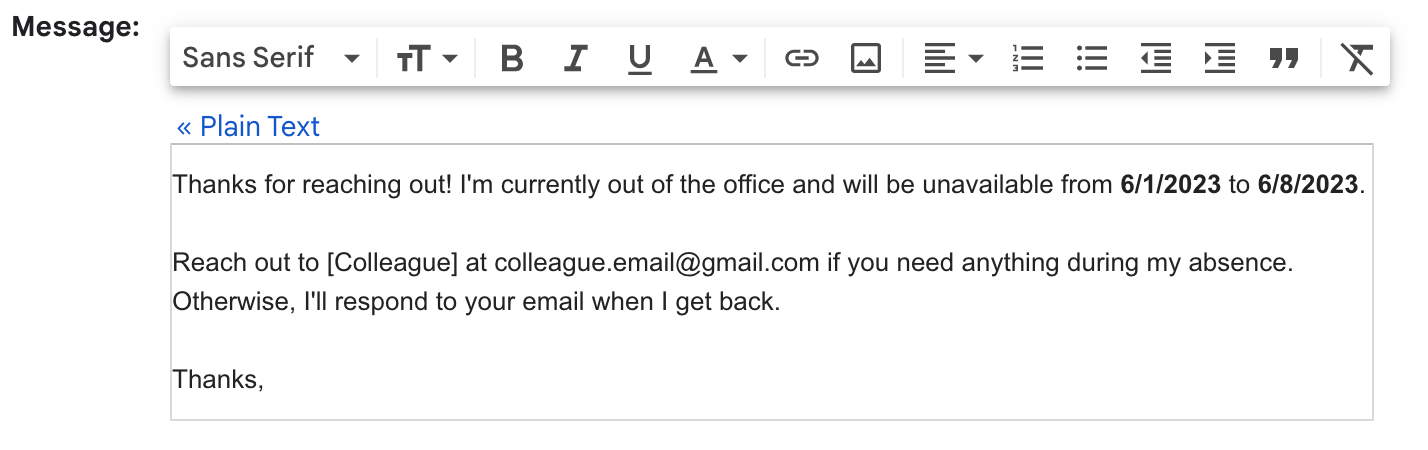 A recipient’s email account has an out-of-office/auto-reply status 