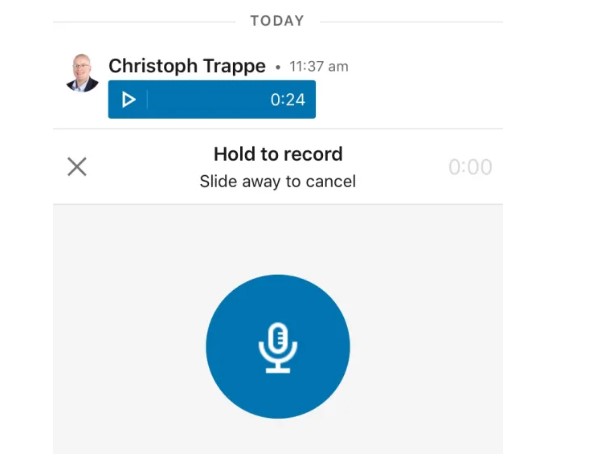 LinkedIn voice messages