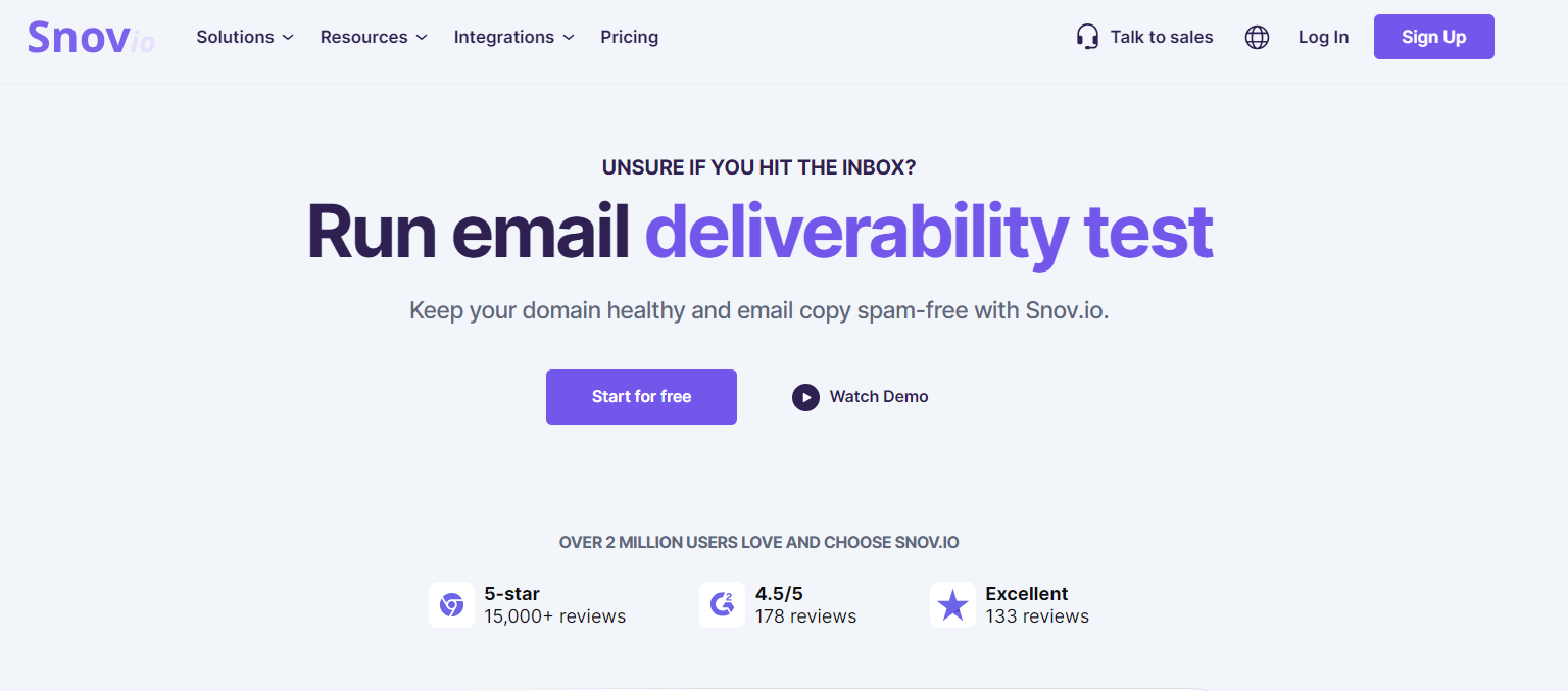 Snov.io Deliverability Test landing